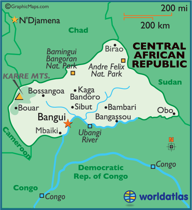 Central afriquen republique carte